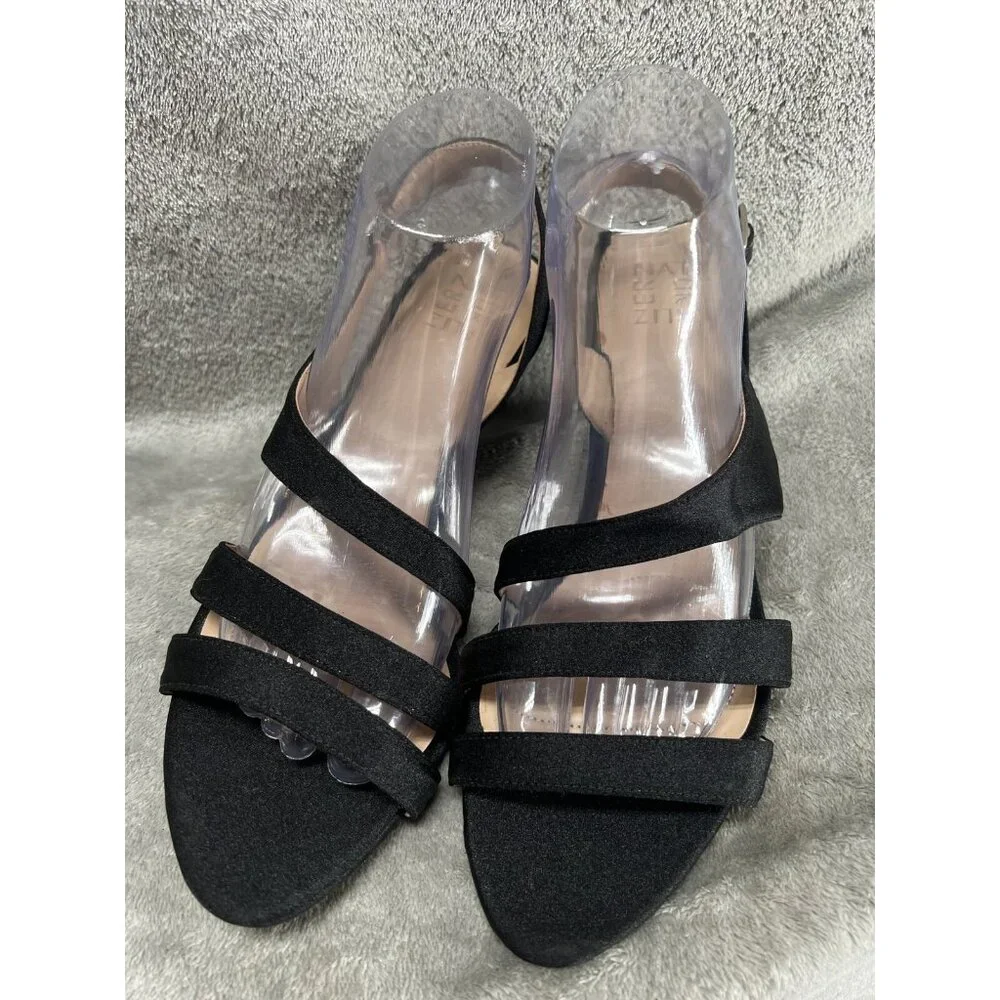 Naturalizer Taimi Strappy Mid Heel Slingback Dress Sandals Black 10 M D120 - Picture 2 of 8